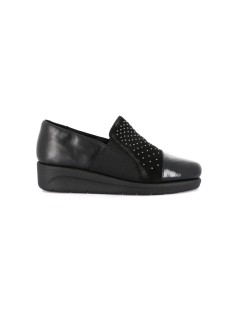 Grunland Mocassino Comfort con Elastico Zeppa Media Punta Naplak Nero