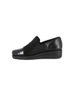 Grunland Mocassino Comfort con Elastico Zeppa Media Punta Naplak Nero