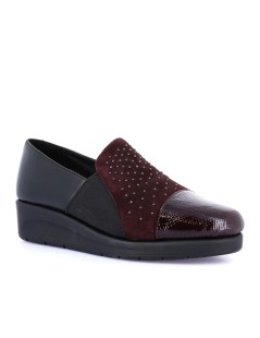 Grunland Mocassino Comfort con Elastico Zeppa Media Punta Naplak Bordeaux