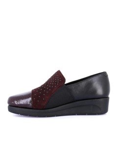 Grunland Mocassino Comfort con Elastico Zeppa Media Punta Naplak Bordeaux