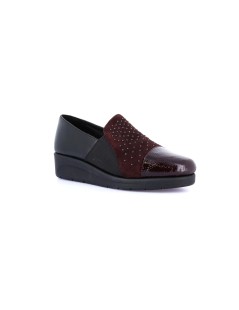 Grunland Mocassino Comfort con Elastico Zeppa Media Punta Naplak Bordeaux