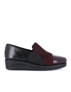 Grunland Mocassino Comfort con Elastico Zeppa Media Punta Naplak Bordeaux