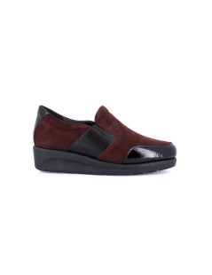 Grunland Slipon Mocassino Confort Elastico Zeppa Dettagli Naplak Bordeaux