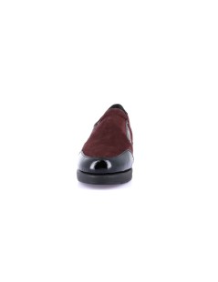 Grunland Slipon Mocassino Confort Elastico Zeppa Dettagli Naplak Bordeaux
