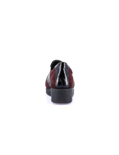 Grunland Slipon Mocassino Confort Elastico Zeppa Dettagli Naplak Bordeaux