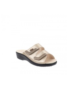 Valleverde Ciabatta Sottopelle Doppio Velcro Platino