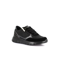 Grunland Sneakers Zeppa Lacci Zip Plantare Estraibile Nero
