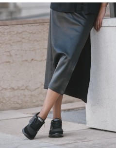 Grunland Sneakers Zeppa Lacci Zip Plantare Estraibile Nero