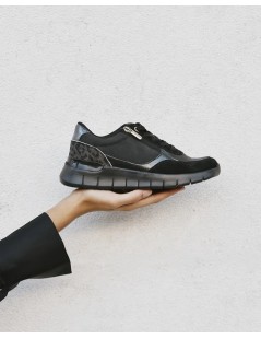 Grunland Sneakers Zeppa Lacci Zip Plantare Estraibile Nero