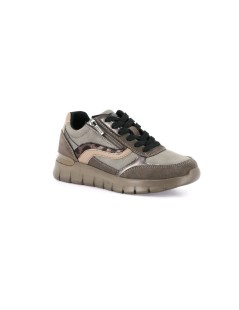 Grunland Sneakers Zeppa Lacci Zip Plantare Estraibile Marrone