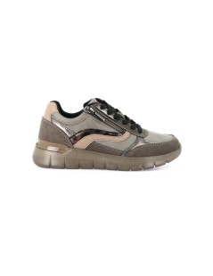 Grunland Sneakers Zeppa Lacci Zip Plantare Estraibile Marrone
