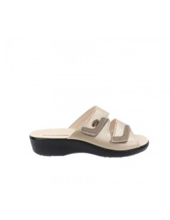 Valleverde Ciabatta Sottopelle Doppio Velcro Platino