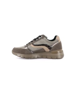 Grunland Sneakers Zeppa Lacci Zip Plantare Estraibile Marrone
