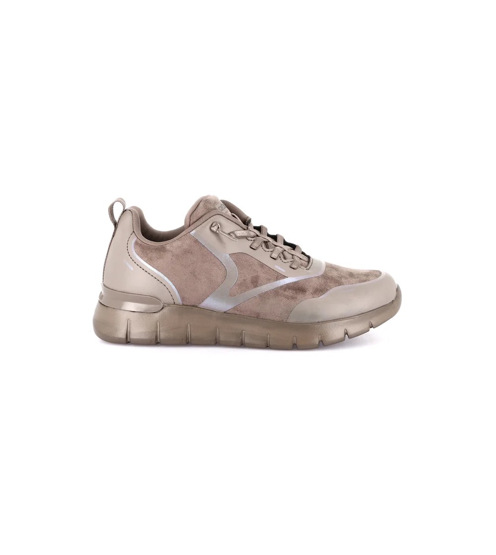 Grunland Sneakers Zeppa Lacci Elastici Plantare Estraibile Tortora