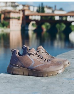 Grunland Sneakers Zeppa Lacci Elastici Plantare Estraibile Tortora