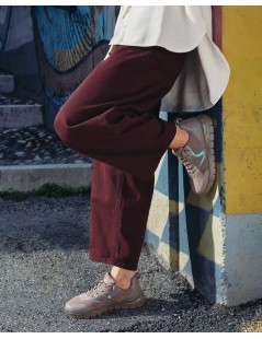 Grunland Sneakers Zeppa Lacci Elastici Plantare Estraibile Tortora