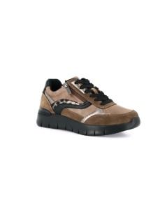 Grunland Sneakers Zeppa Lacci Zip Plantare Estraibile Cuoio