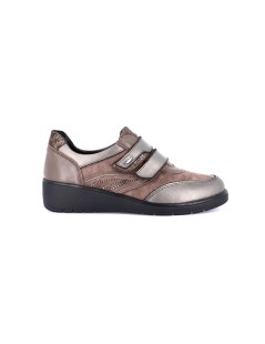 Grunland Sneakers Zeppa Doppio Velcro Plantare Estraibile Grigio