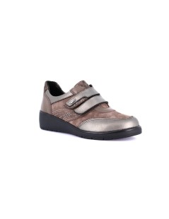 Grunland Sneakers Zeppa Doppio Velcro Plantare Estraibile Grigio