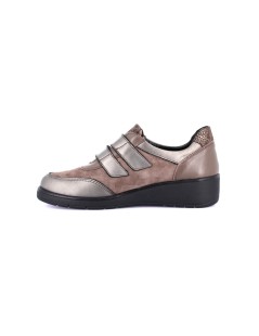 Grunland Sneakers Zeppa Doppio Velcro Plantare Estraibile Grigio