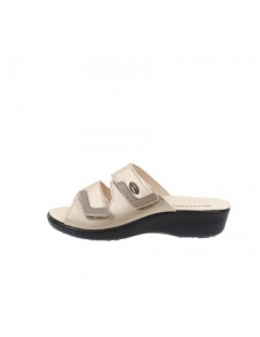 Valleverde Ciabatta Sottopelle Doppio Velcro Platino