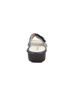 Valleverde Ciabatta Sottopelle Velcro fiore Blu