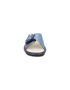 Valleverde Ciabatta Sottopelle Velcro fiore Blu