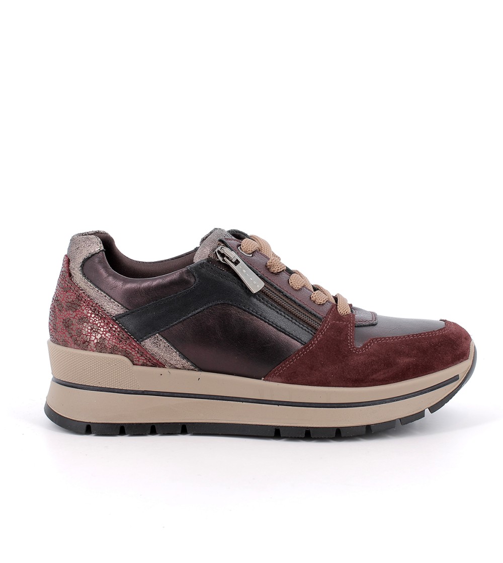IGI &Co Sneakers Lacci e Zip Plantare Estraibile Bordeaux