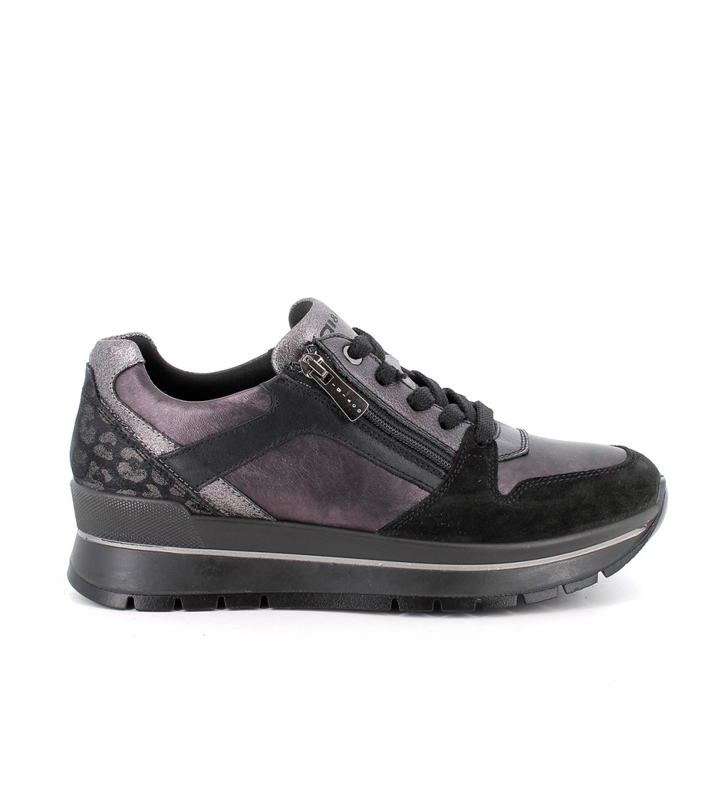 IGI &Co Sneakers Zeppa Lacci e Zip Laterale Fondo Estraibile Nero