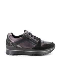 IGI &Co Sneakers Zeppa Lacci e Zip Laterale Fondo Estraibile Nero