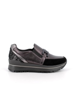 IGI &Co Slipon Mocassino Zeppa Elastico Accessorio Catena Nero