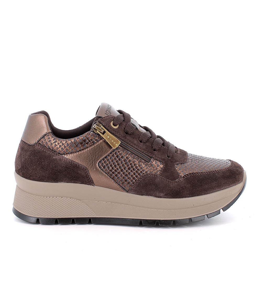 IGI &Co Sneakers Lacci Zip Plantare Estraibile Testa di Moro