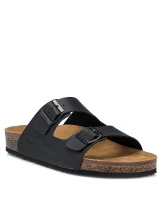 Valleverde Ciabatta Biosoft Doppia Fibbia Nero