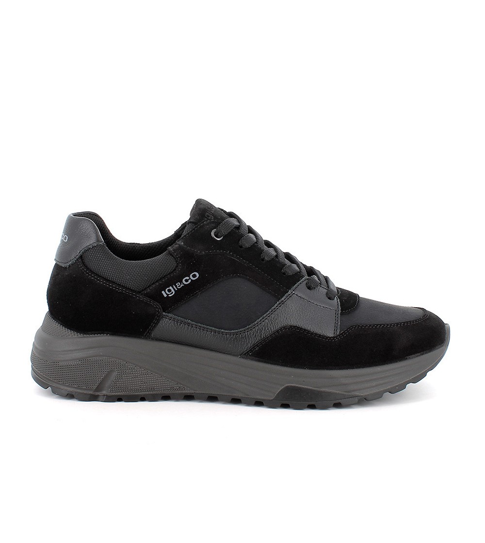 IGI &Co Sneakers Pelle Camoscio Plantare Estraibile Nero