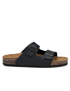 Valleverde Ciabatta Biosoft Doppia Fibbia Nero