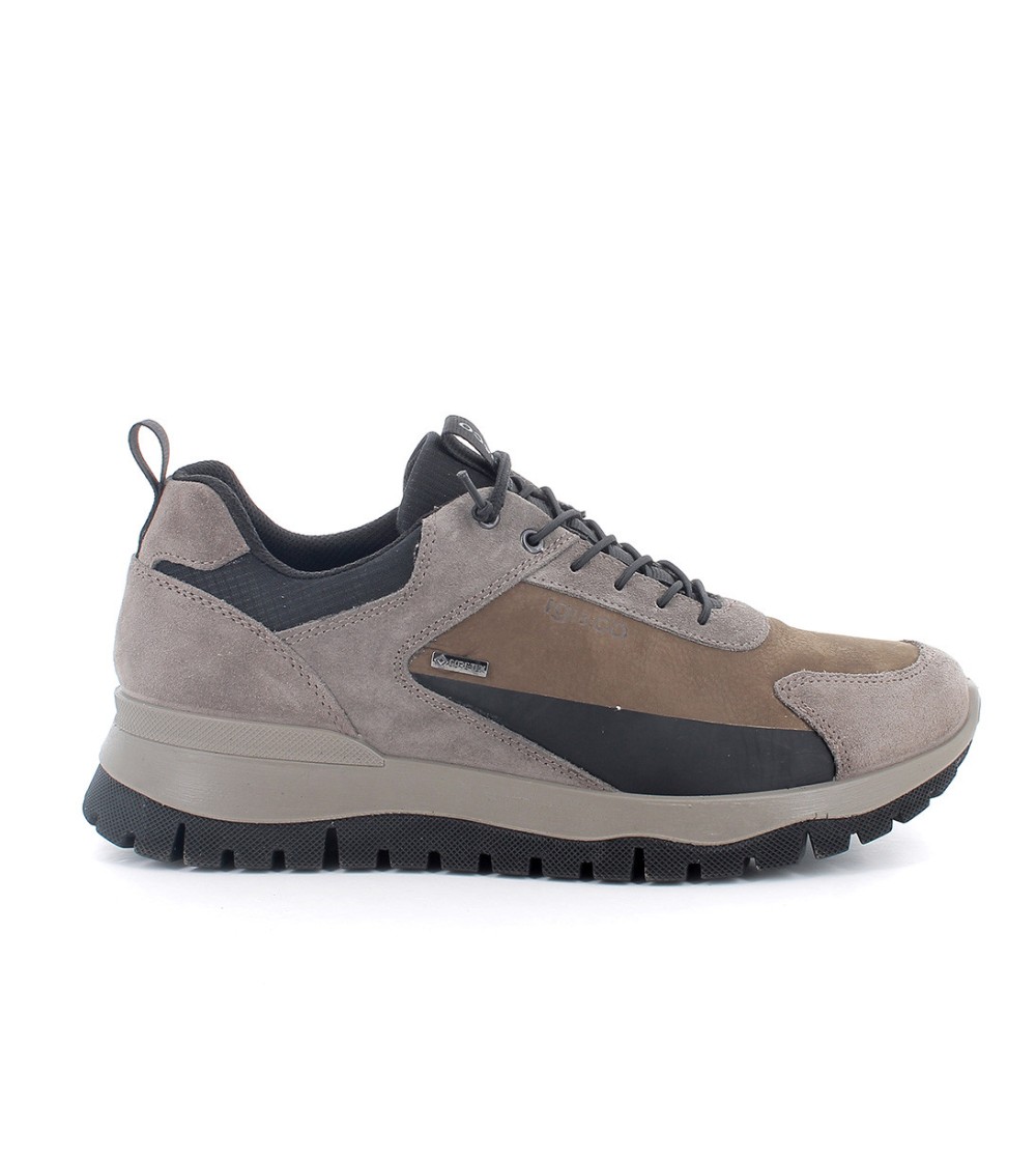 IGI &Co Sneakers Goretex Lacci Elastici Plantare Estraibile Marrone Grigio