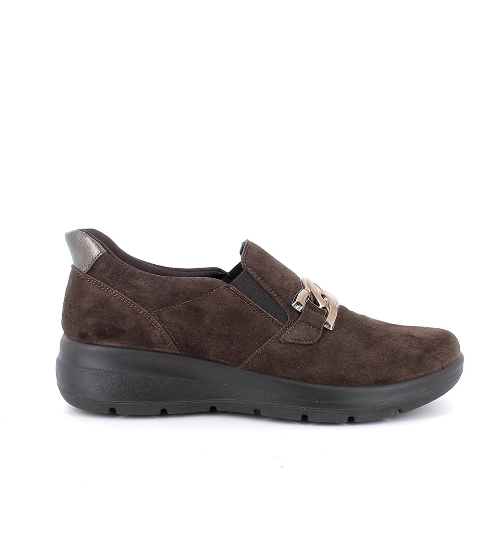 Enval Soft Slipon Elastici Plantare Memory Estraibile Camoscio Moro