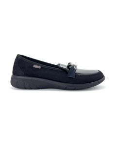Loren Mocassino Comfort Calzata Large Plantare Estraibile Nero