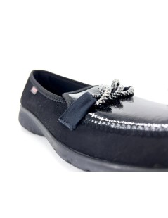 Loren Mocassino Comfort Calzata Large Plantare Estraibile Nero