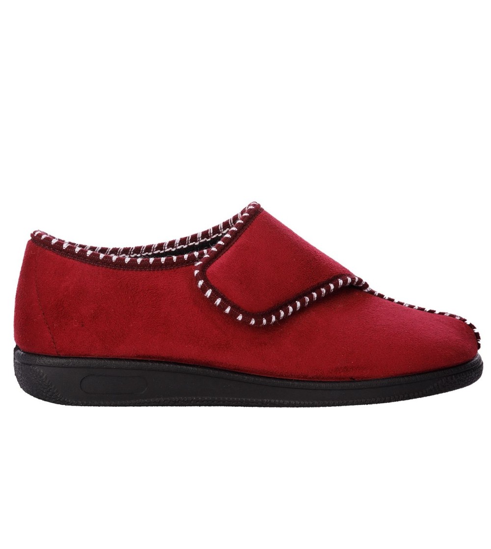 Loren Pantofola Chiusa Morbida Calda con Strappo Bordeaux