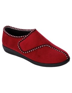 Loren Pantofola Chiusa Morbida Calda con Strappo Bordeaux