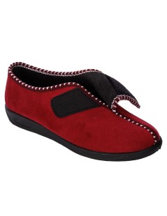 Loren Pantofola Chiusa Morbida Calda con Strappo Bordeaux