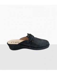 Loren Ciabatta Zeppa Velcro Plantare Estraibile Blu