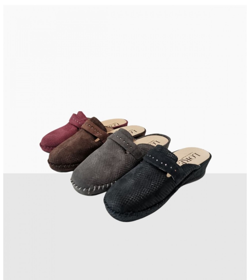 Loren Ciabatta Zeppa Velcro Plantare Estraibile Blu