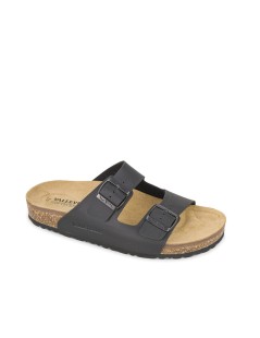 Valleverde Ciabatta Biosoft Doppia Fibbia Nero