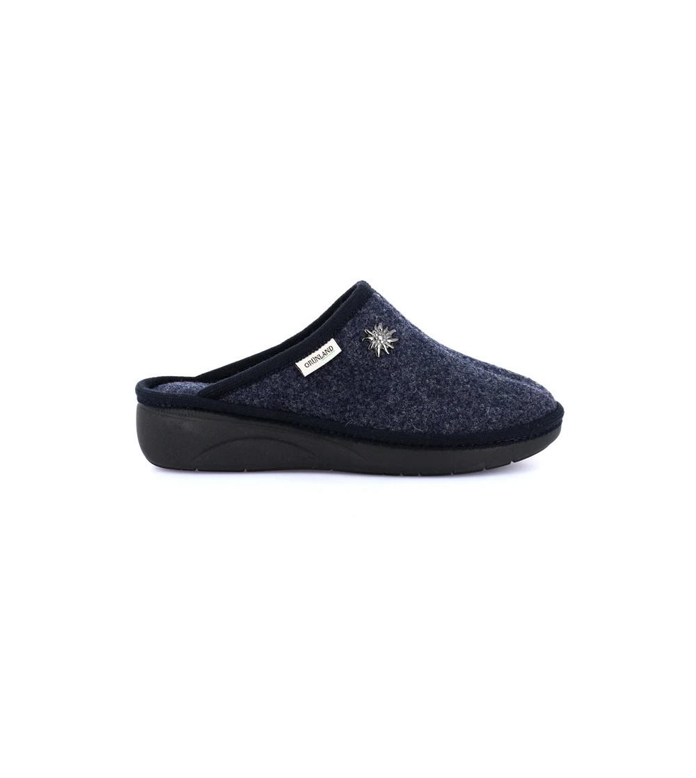 Grunland Ciabatta Zeppa Collo Alto con Spilla Blu