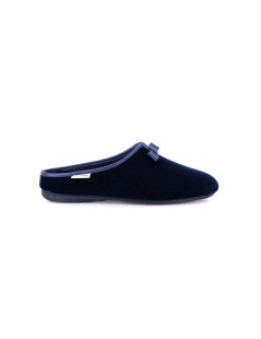 Grunland Ciabatta Velluto Scollo V Fiocco Plantare Estraibile Blu