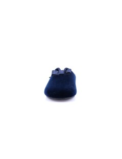 Grunland Ciabatta Velluto Scollo V Fiocco Plantare Estraibile Blu