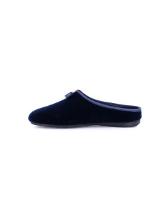 Grunland Ciabatta Velluto Scollo V Fiocco Plantare Estraibile Blu