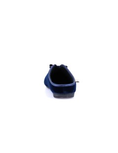 Grunland Ciabatta Velluto Scollo V Fiocco Plantare Estraibile Blu